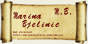 Marina Bjelinić vizit kartica